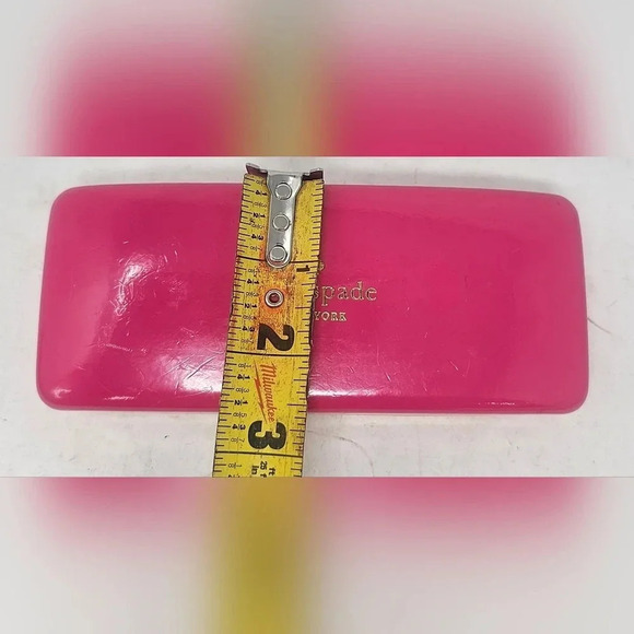 Kate Spade New York Sunglasses Case Pink Orange Faux Leather Clamshell Hardcase - Picture 12 of 13